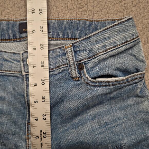 Polo Ralph Lauren Jeans Girl Large 12-14 Chrystie Kick Flare Crop Raw Hem Blue - Picture 9 of 10